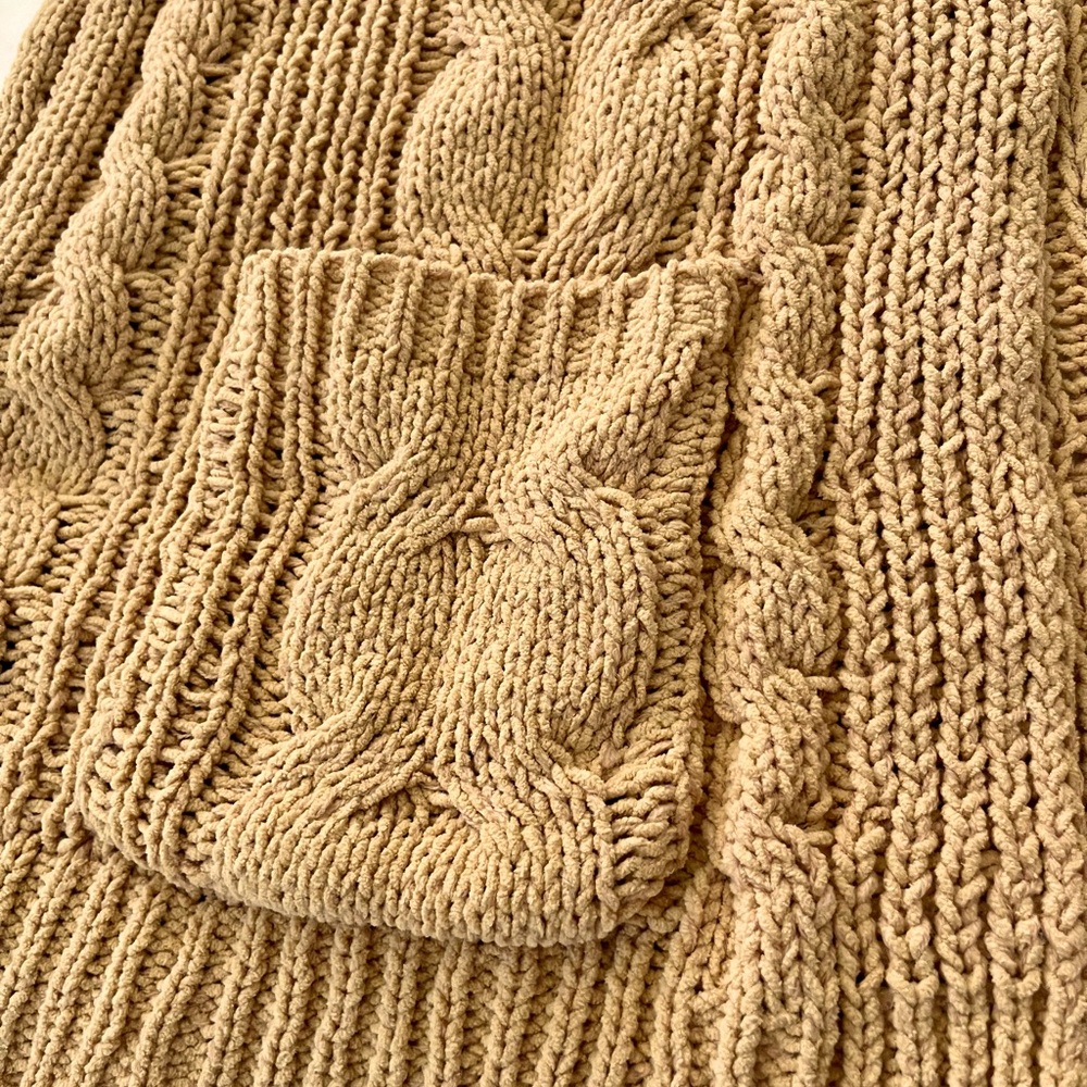 Love Tree Cozy Cable Knit Tan Sweater - Picture 6 of 8